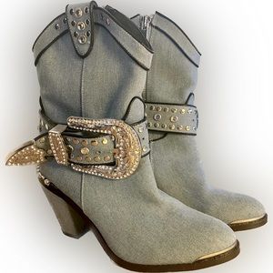 Club Exx | Chambray Sheriff Shine Cowboy Boots (9)